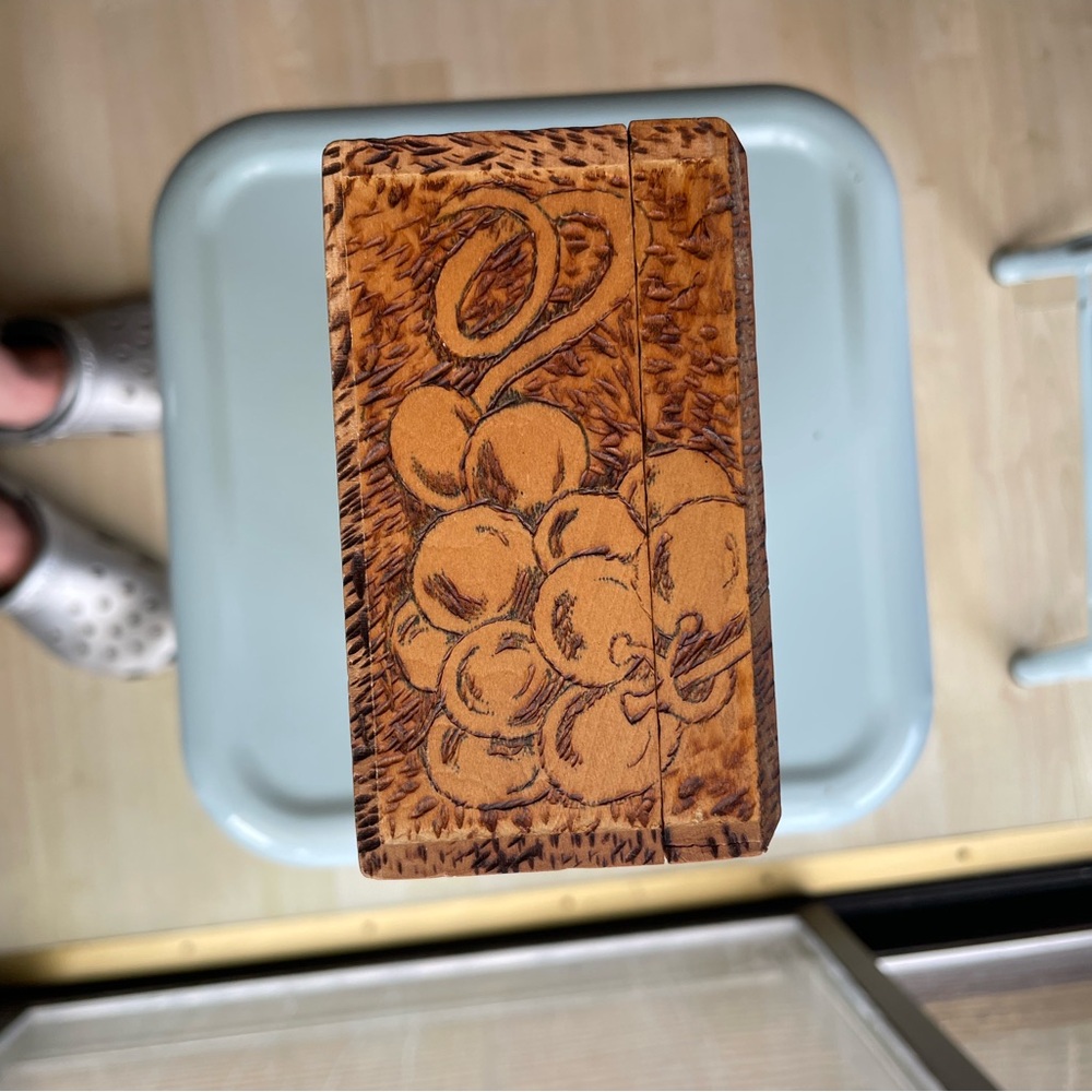 Antique Flemish pyrography box